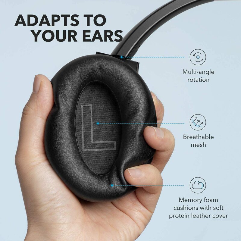 Anker Soundcore Life Q20 cuffie ibride con cancellazione attiva del rumore, cuffie Bluetooth Over-Ear Wireless