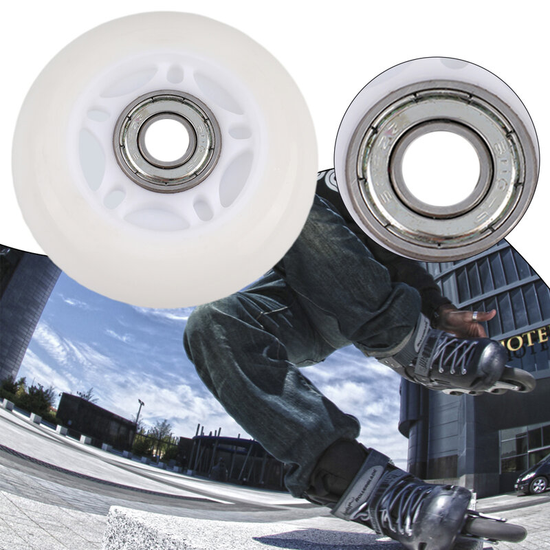 1pc 64/70/72mm ruote da Skate da Hockey in linea per esterni ad alta elasticità con cuscinetti ruote glitterate per pattini a rotelle bagagli