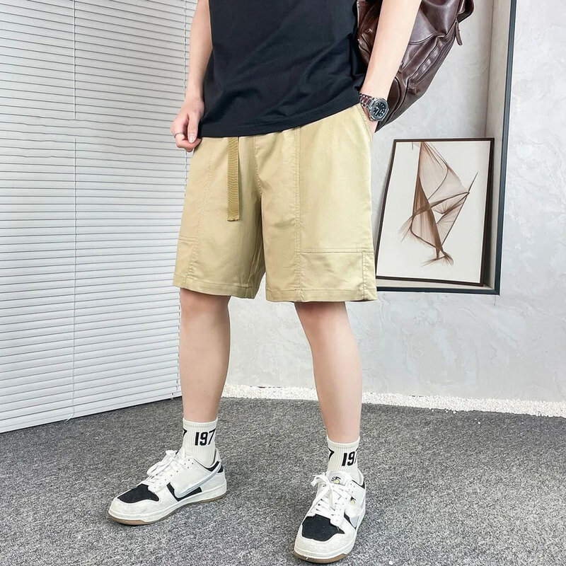 Summer Fashion Five-point Pants Men's Loose Youth Sports Straight Street American Hiphop Solid Color Casual Overalls Shorts