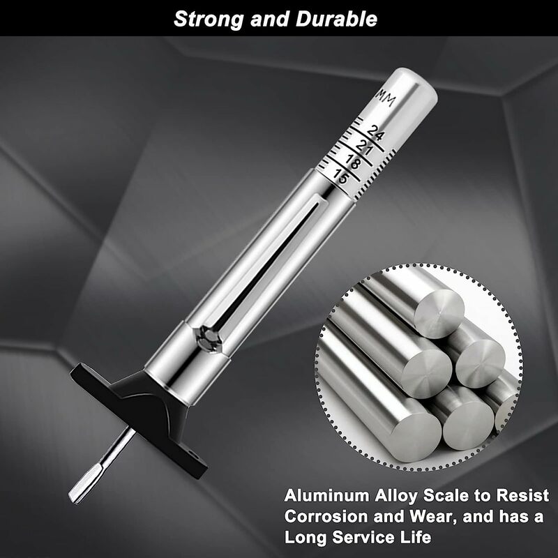 ATsafepro-Jauge de profondeur de bande de roulement en acier inoxydable, vérificateur de profondeur de bande de roulement, outil de mesure de profondeur de bande de roulement, UK, 25mm, 32nds