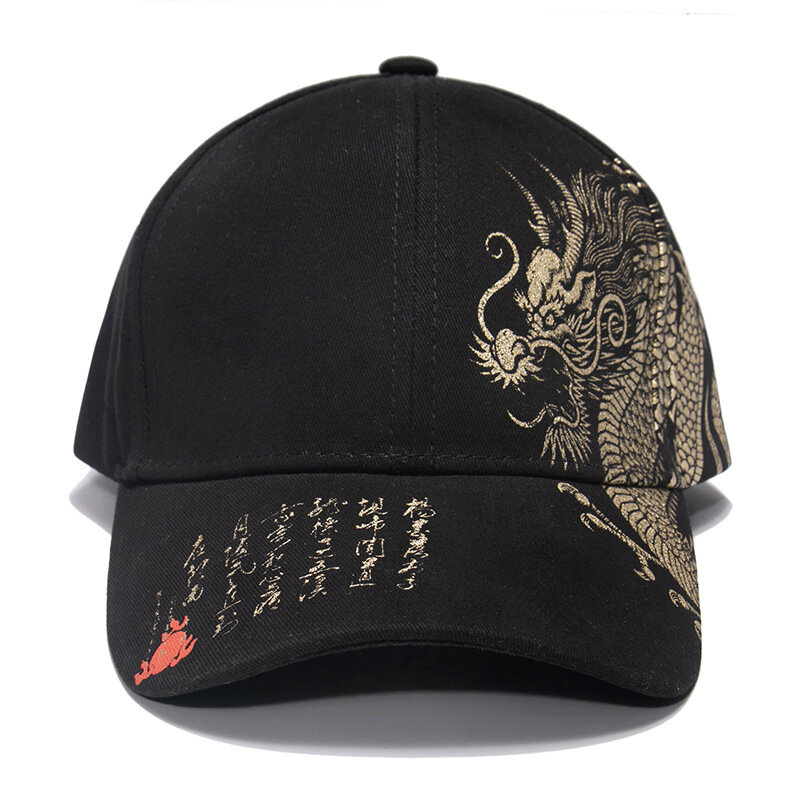 Бейсболка с принтом китайского дракона для мужчин и женщин, хлопковая кепка Тотем вера, уличная Защита от солнца, Кепка-бейсболка