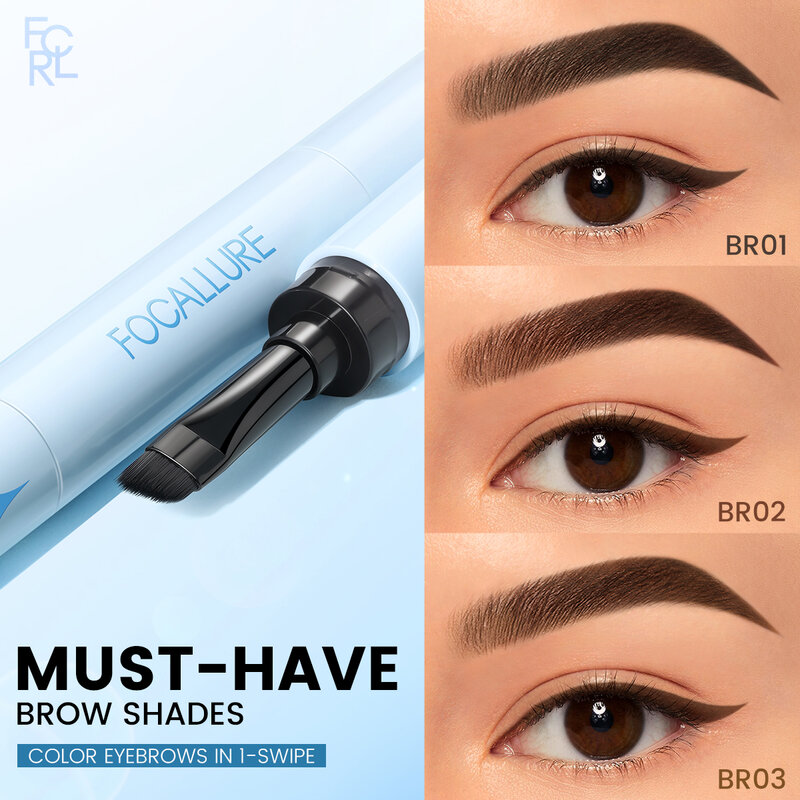 FOCALLURE 3D Eyebrow Gel Cream 2 In 1 Eyeliner Pencil 3 Colors Waterproof Long-lasting Eyebrow Pomade Enhancers Makeup Cosmetics