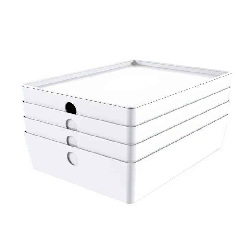 Mainstays Medium Lidded Storage White Set of 4