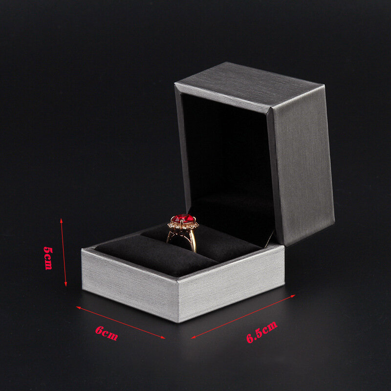 Caixa de presente de jóias de couro do plutônio da categoria superior para o casamento feminino noivado casal anéis caixa de exibição colar brincos anéis caso de armazenamento