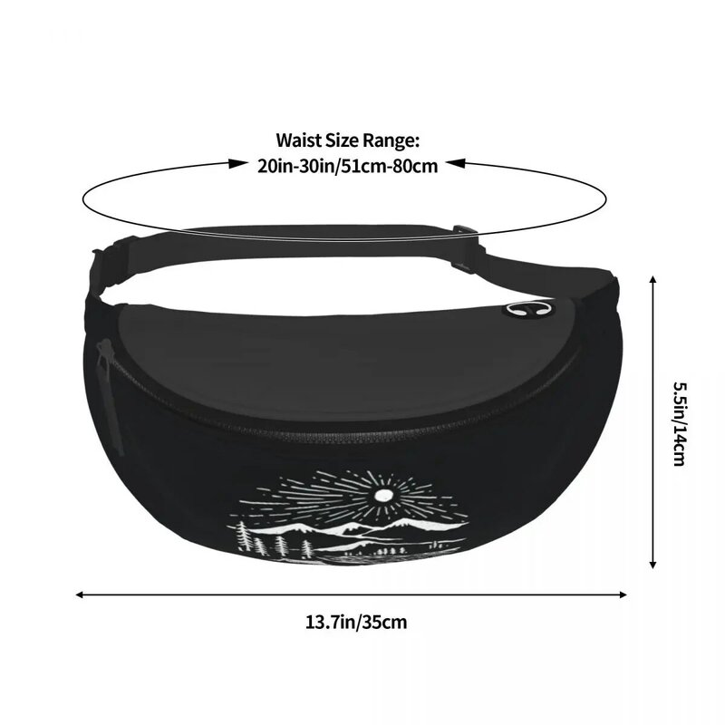 Camping Hiking Adventure Nature Fanny Pack Women Men Casual Travel Hiking Crossbody Waist Bag for Running Phone Money Pouch