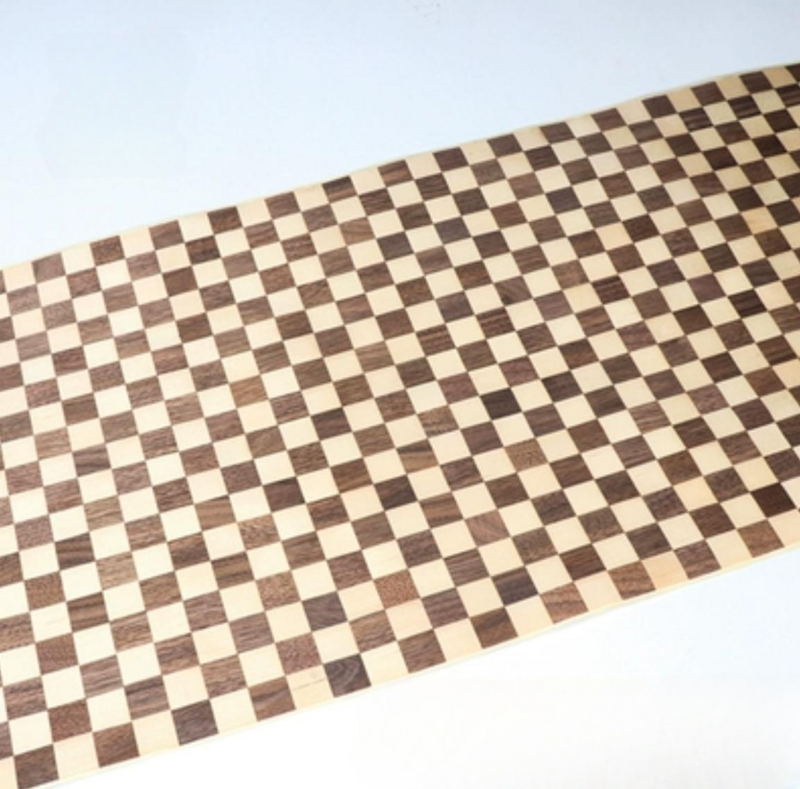 L:2.5meters Width:430mm T:0.25mm 3-color Checkered Wood Veneer High End Fashionable Wood Veneer Sheets Decoration