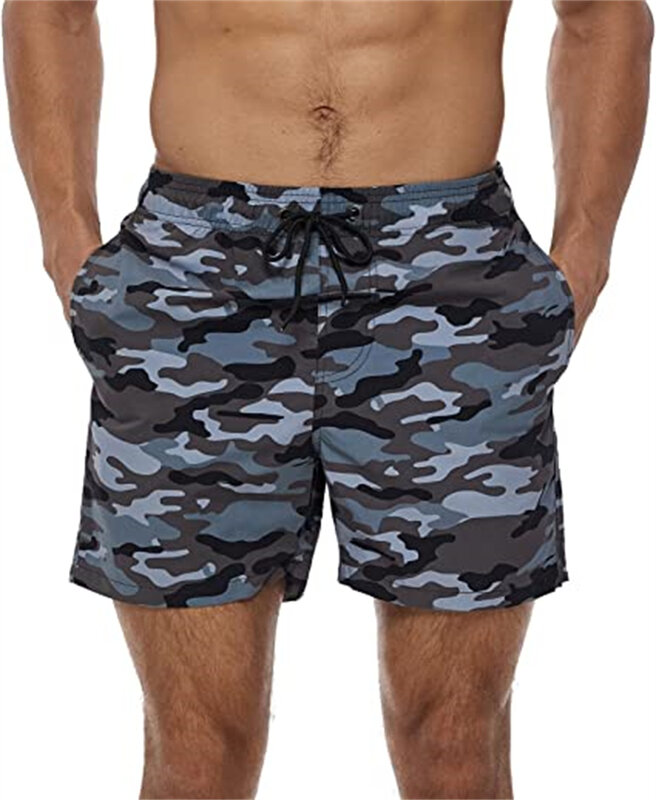 Мужские летние пляжные шорты, мужские плавки с цифровым принтом, быстросохнущие пляжные шорты для серфинга