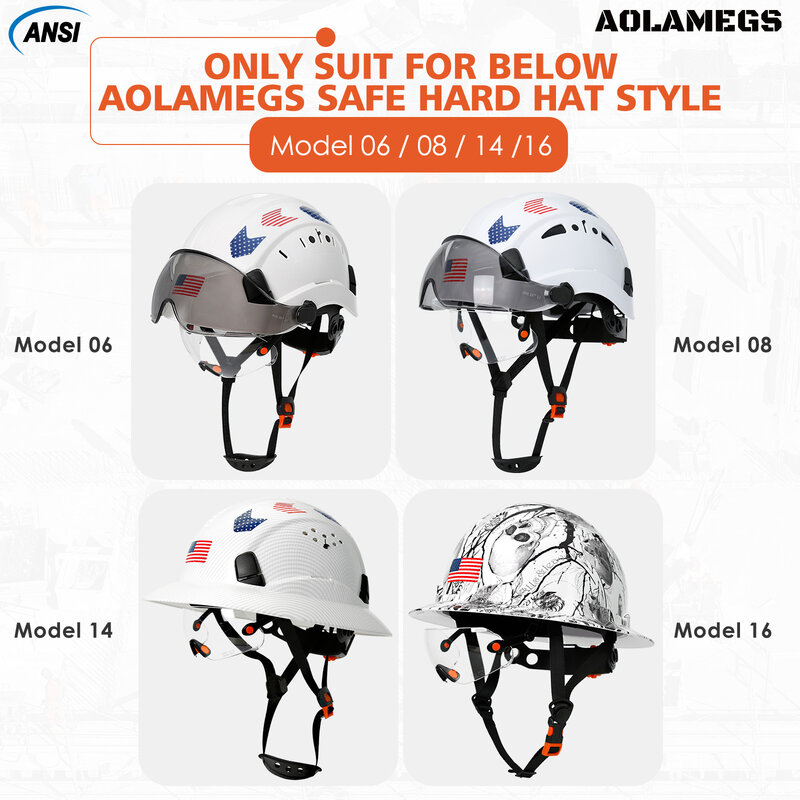 Built-in Goggles Accessories for Aolamegs SF06 CR08 Model  Safety Helmet With ANSI and CE Certification