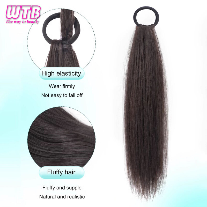 WTB Synthetic Strap Ponytail Wig Female Integrated Strap Type Straight Hair Ponytail High Tie Low Tie Wig Braid