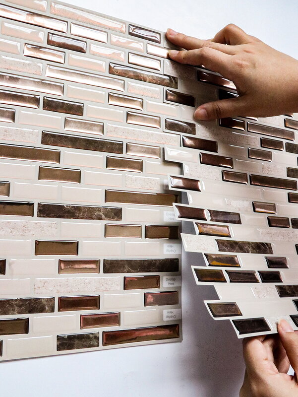 Vividtiles 30.5x30.5cm 3D Peel and Stick Mosaic Wall Tiles Self Adhesive Waterproof Heatproof Vinyl Wallpaper -5 Sheets