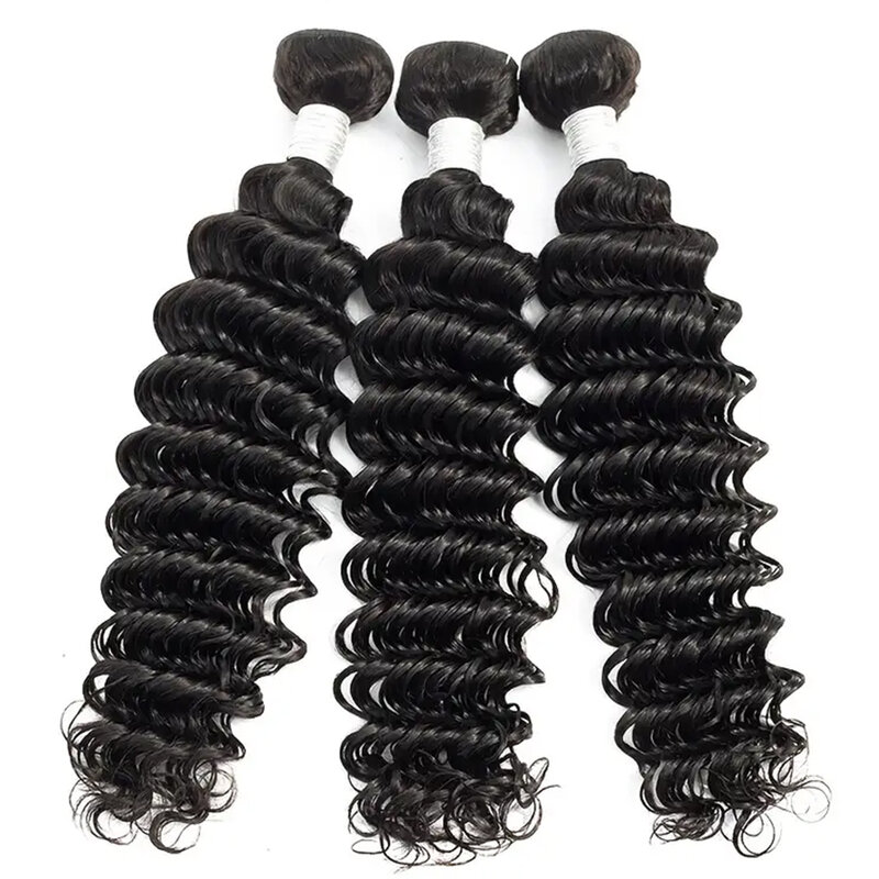 Malaysian Deep Wave Human Hair 1 3 4 Bundels Deal Natuurlijke Maagdelijke Human Hair Wave Extensions Deep Wave Hair Weave Natuurlijke Kleur