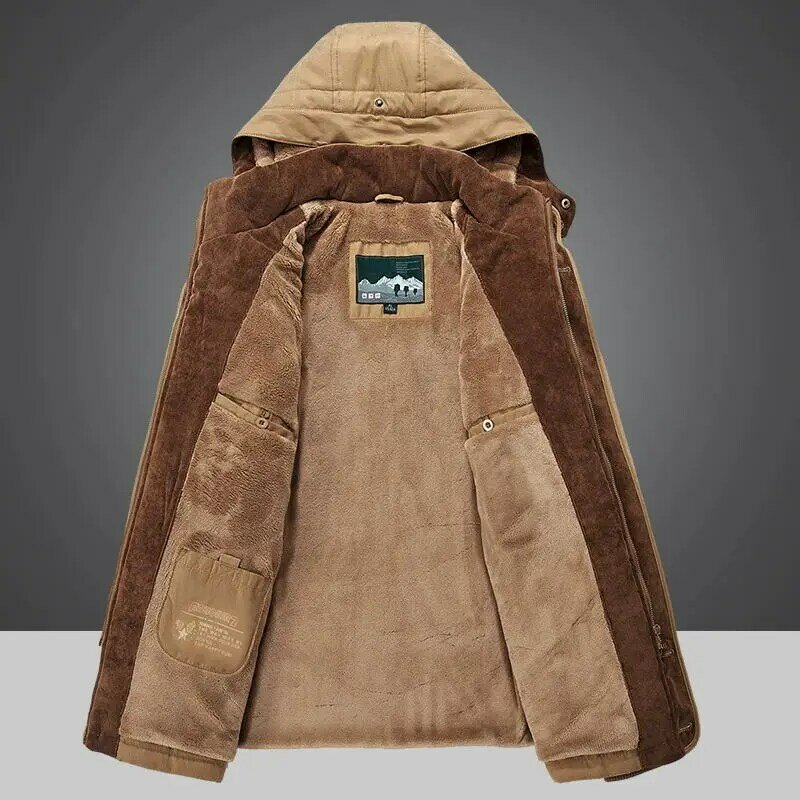 Nuova giacca invernale da uomo addensare giacca a vento calda con cerniera con cappuccio cappotti di media lunghezza all'aperto Parka maschile meno 40 gradi M-7XL