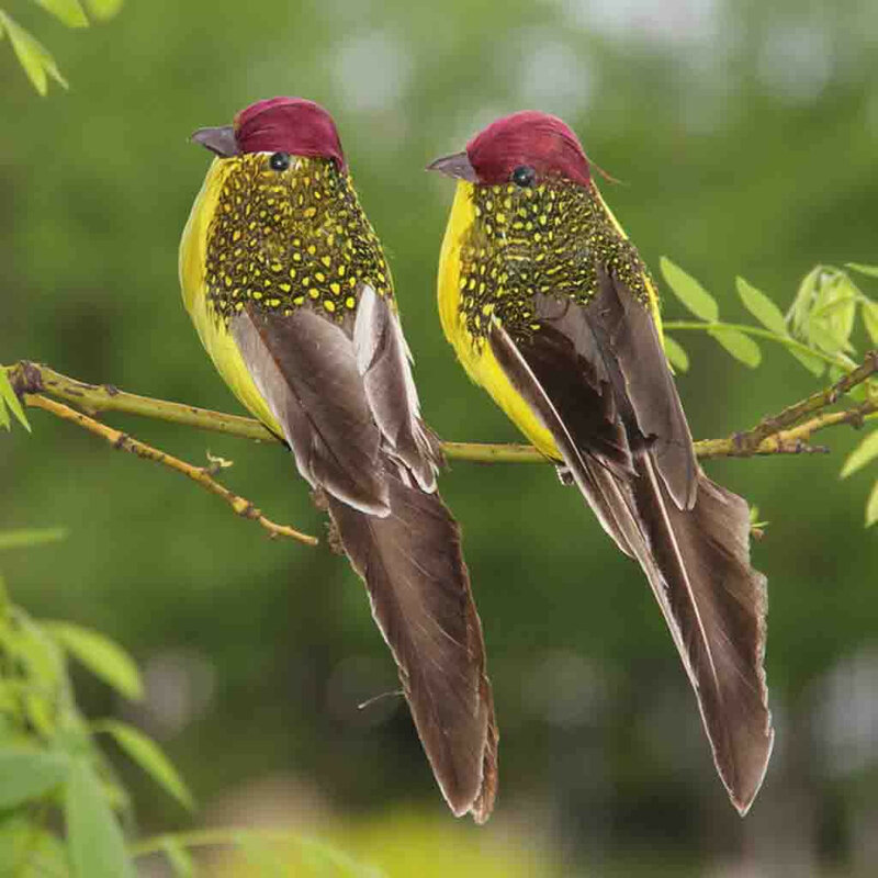 Mini pássaros falsos penas artificiais pombas de espuma casamento decoração do jardim ornamento loja festiva casa spen decoração do jardim