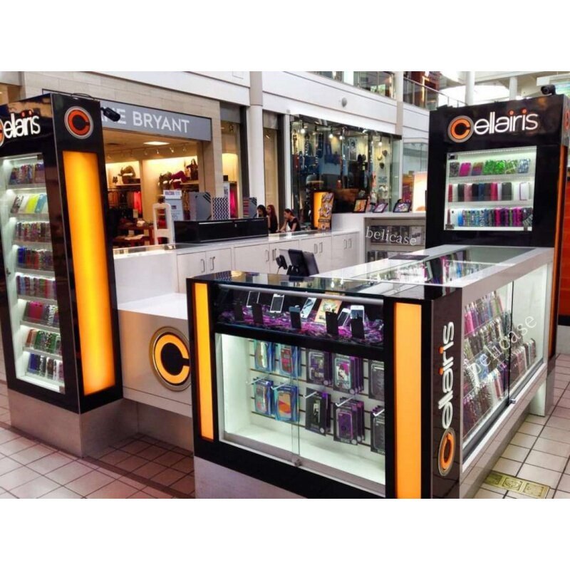 custom，Popular Phone Cases Showcase Cell phone Accessories and Repair Kiosk for Shopping Mall Modern Design Mobile Kiosk