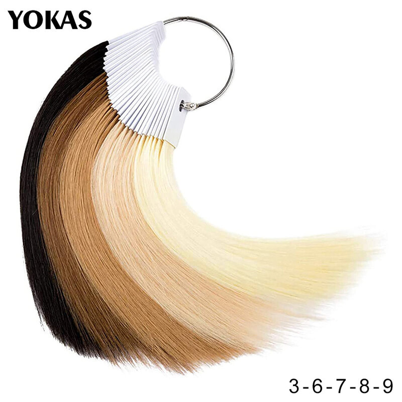 Próbka ludzkich włosów Pierścionki do włosów 30 sztuk Kolorowe pasma do testowania włosów Materiały fryzjerskie Kolor włosów Pierścień do przedłużania YOKAS