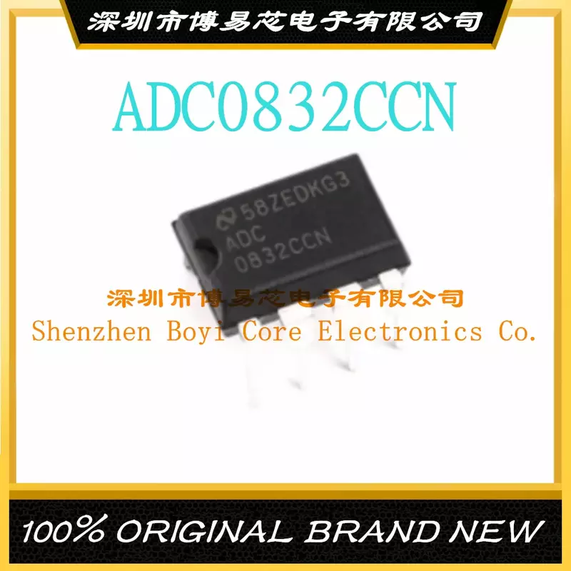 Conversor analógico-digital, chip de plugue direto, ADC0832CCN original, 8 bits, 31KSPS, DIP-8