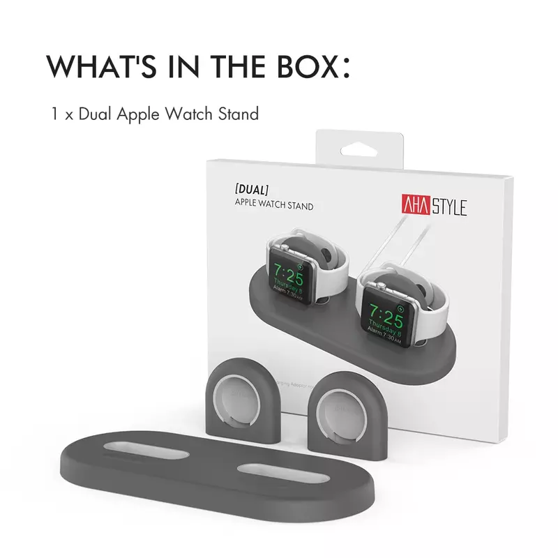 Двухслойная подставка для зарядного устройства AhaStyle для Apple Watch, силиконовая Мягкая док-станция для зарядного устройства для IWatch, подставка для держателя Airpods