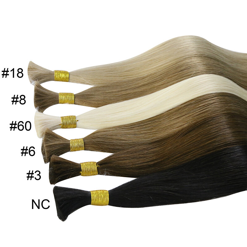 Extension Capillaire Brésilienne Naturelle Lisse en Vrac, Tressage de Cheveux Humains, Extrémité Tressée, Pré Blond, 12 à 30 Pouces