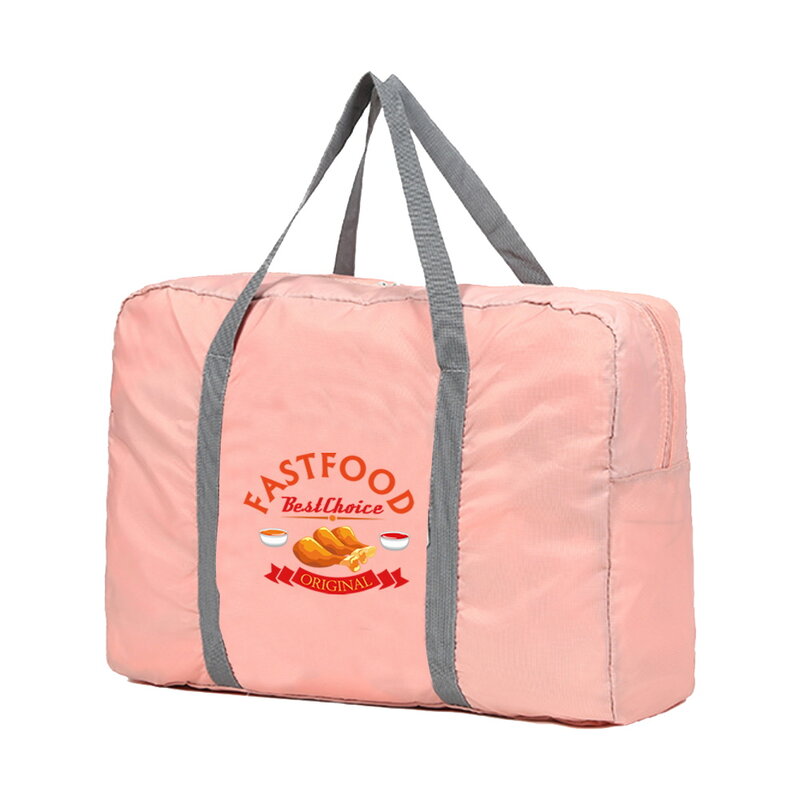 Grande capacidade de viagem sacos de roupas dos homens organizar saco de viagem sacos de armazenamento das mulheres bolsa de bagagem saco de frango frito perna impressão