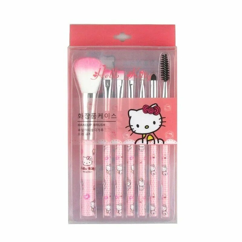 Olá kitty conjunto de escova de maquiagem moda bonito blush sobrancelha lábio sombra pincel ferramenta de beleza feminino meninas ferramentas de maquiagem facial presentes