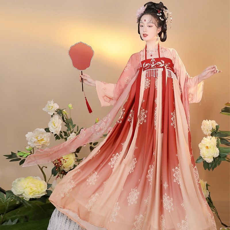 สไตล์จีนแบบดั้งเดิม Hanfu ชุดคอสเพลย์ผู้หญิงชุดเจ้าหญิงปรับปรุง Fairy Elegant Beautiful Girl เอเชีย Retro แฟชั่น4.8
