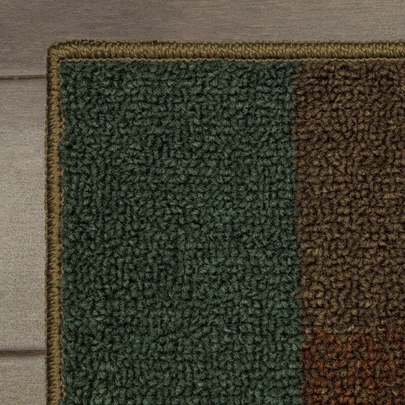 Gambar blok daun tradisional karpet aksen dalam ruangan, 2'6 "X 3'10"
