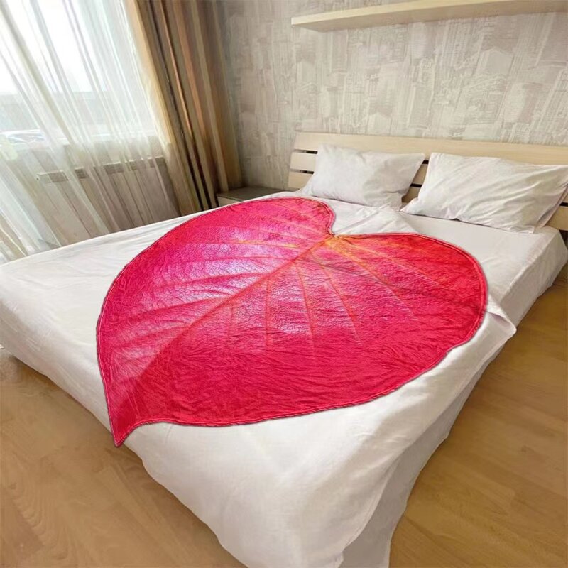 Philodendron – couverture polaire imprimée de feuilles vertes géantes, Super douce, confortable, pour lit, canapé, chambre, décor de maison