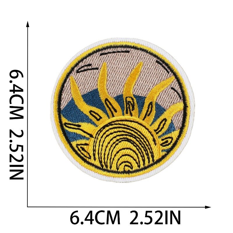 Patch de bordado dos desenhos animados para DIY Art, Sun e Butterfly Stickers, Emblemas adesivos Ferro em remendos Acessórios para saco de pano, Novo, 2024