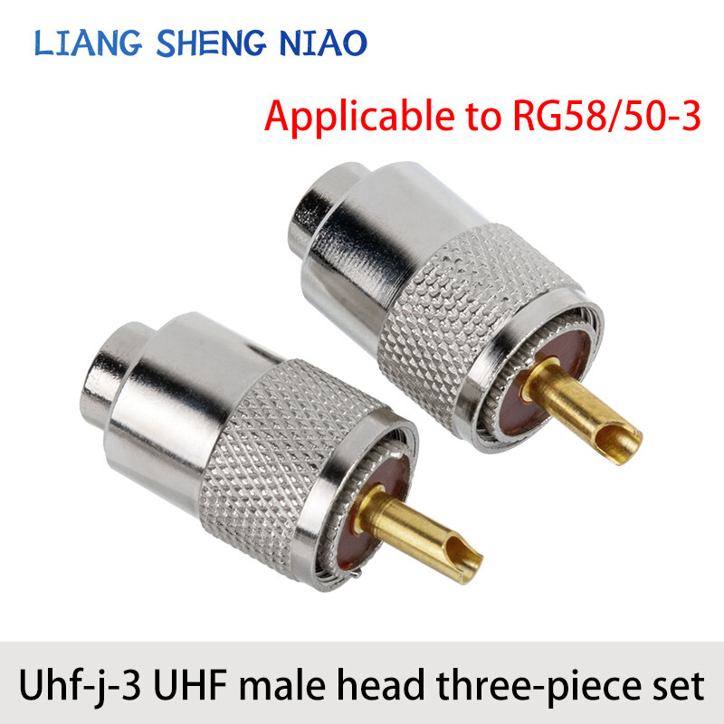 Screwed Coupling Connector RF UHF Coaxial Male PL259 Plug Crimp RG8U RG58-3 UHF PL259 Male Plug Radio Frequency Coaxial