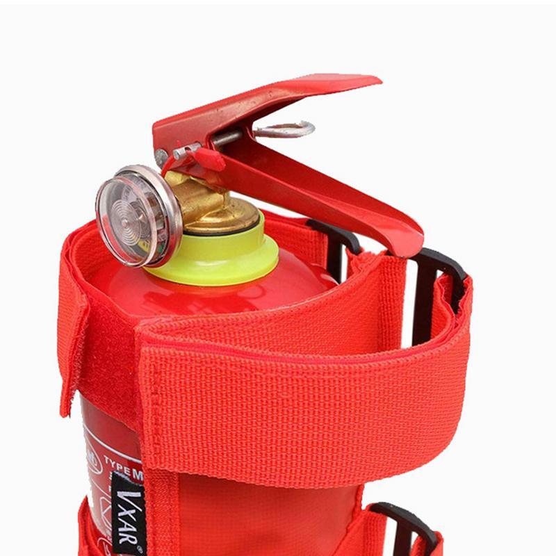 Barra enrollable ajustable para extintor de incendios, soporte con correa ajustable
