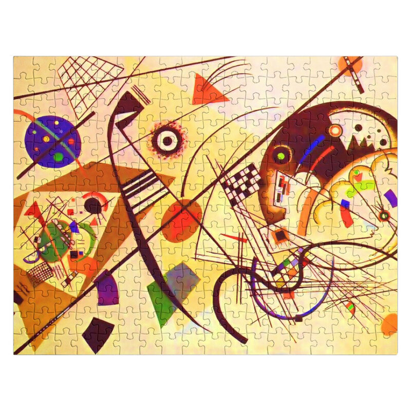 Kandinsky สีฟ้าสีแดงสีเหลืองบทคัดย่อ Art ตัวต่อจิกซอว์ส่วนบุคคลของเล่นตัวต่อจิกซอว์สำหรับเด็ก