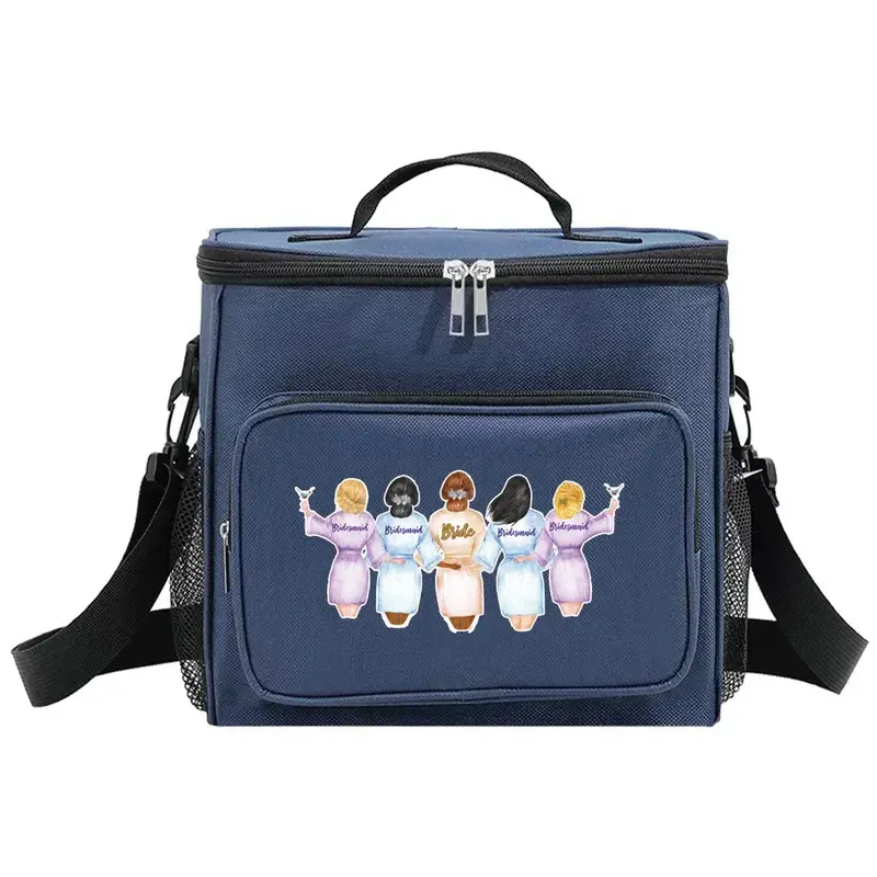Lunch Box Cooler Organizer Case Thermal Handbag Waterproof Outdoor Travel Shoulder Lunch Bag for Men and Women Bride Series