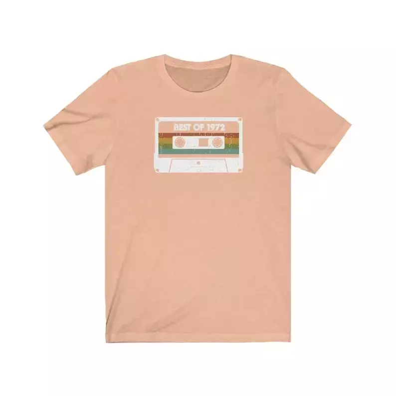 Y2k 그래픽 티셔츠, 50 번째 생일 선물, 1972 카세트 셔츠, 미적인 카와이 옷, 고스 하라주쿠 탑