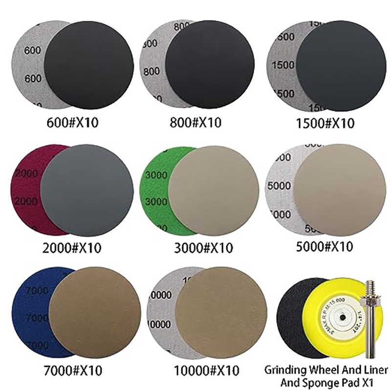 3 Inch Wet and Dry Sandpaper (75mm) 83 Pcs with 1/4Shank Sanding Pad Sponge Polishing Pad for Polishing Wood and Metal Furniture