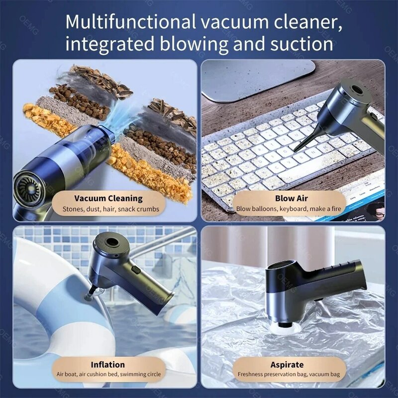 150000PA Household Vacuum Cleaner Cordless Handheld Portable Car Cleaner Appliance Powerful Cleaning Machine Pet Hair Cleaner