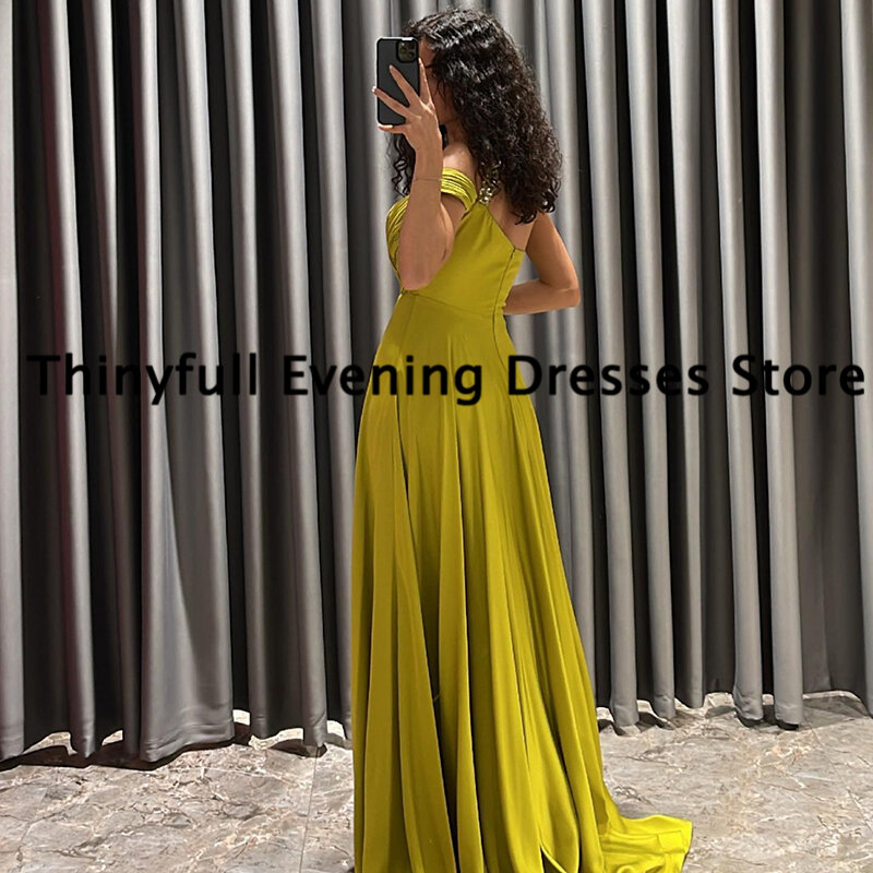 Gaun Prom A-Line Formal Thinyfull Gaun Malam Manik-manik Satu Bahu 2023 Gaun Pesta Koktail Dubai Arab Saudi Ukuran Plus