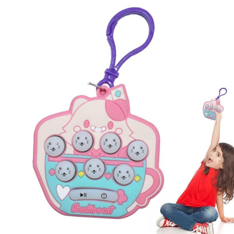 Chaveiro eletrônico do jogo pop para crianças, acender, brinquedo da imprensa da bolha, push up, relaxante
