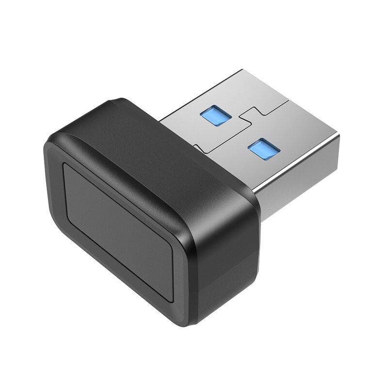 USB Fingerprint Key Reader, Mini Dongle Chave de Segurança, Scanner Biométrico, Windows e Olá, 360 ° Touch, FIDO U2F