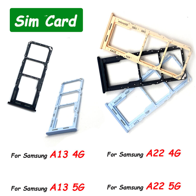 Substituição da bandeja do cartão SIM do telefone, gaveta do entalhe do chip, adaptador do suporte para Samsung A13, A22, 4G, A33, 5G, A13, 5G