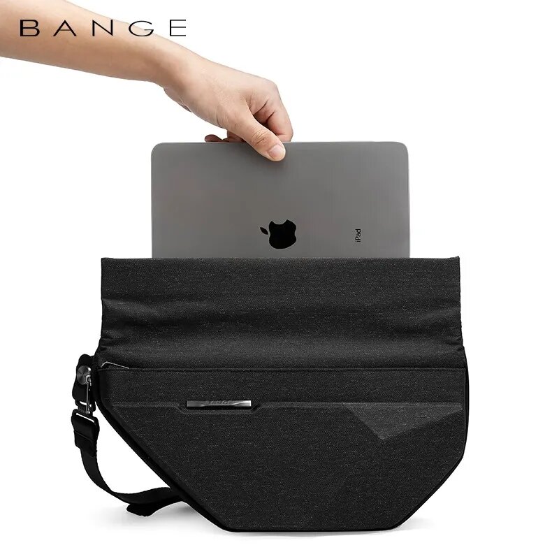 BANGE tas selempang dada pria, tas kurir selempang dada multifungsi anti-maling untuk iPad 7.9 inci