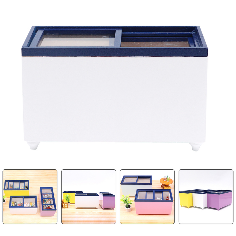 Congelador simulado en miniatura, juguetes de madera, fregadero, estufa, refrigerador, muebles combinados