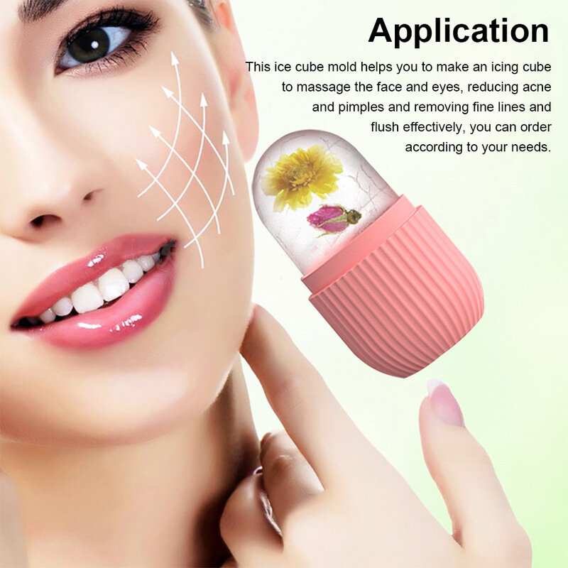 Silicone Ice Facial Roller cura della pelle sollevamento di bellezza strumenti di contorno vassoi per cubetti di ghiaccio palline di globo di ghiaccio massaggiatore per il viso strumento per la cura della pelle