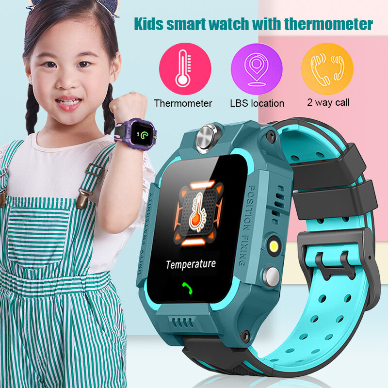 Dzieci smartwatch z funkcją telefonu zadzwoń wodoodporny termometr zegarek lokalizator GPS LL @ 17