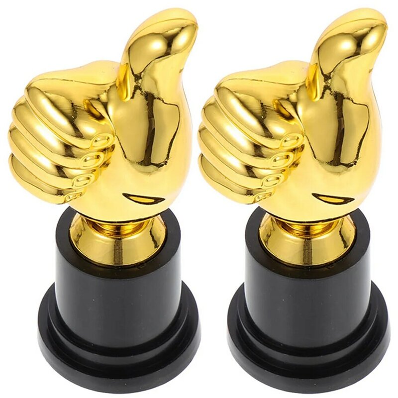 2 szt. Dla dzieci niesamowity konkurs trofeów dla zwycięzcy dekoracja na biurko Model plastikowa nagroda sportowa w kształcie kciuka dla dziecka