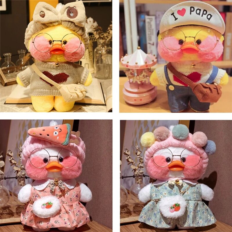 30cm Cute Lalafanfan Yellow Cute Ducks Stuffed Soft Toy Kawaii Soothing Toys Animal Dolls Pillow For Girl Kids Birthday Gifts