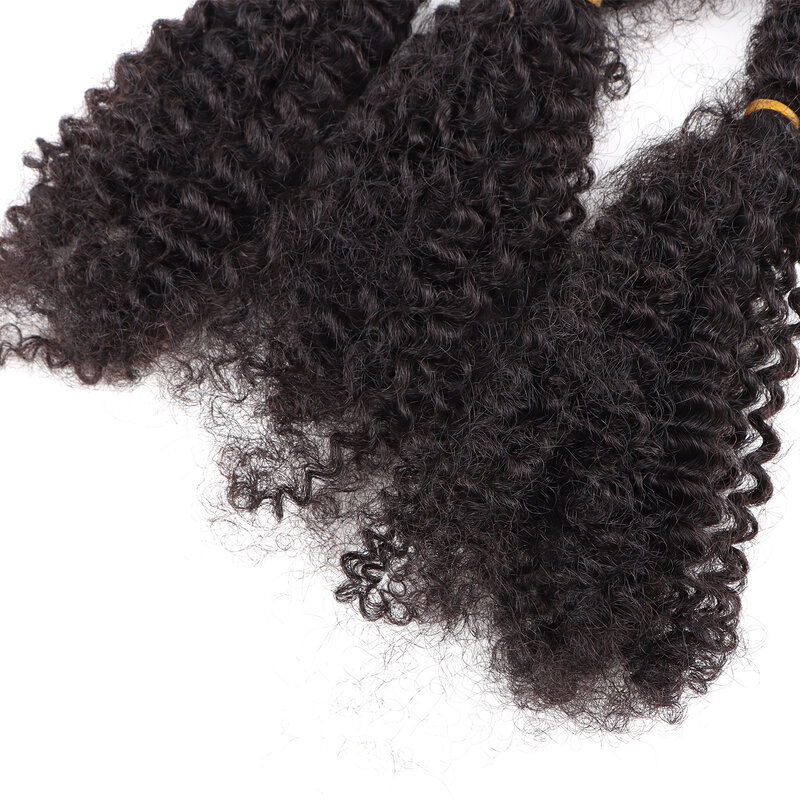 Orientfashion-extensiones de cabello Afro rizado, Microlocs, trenzado humano a granel para trenzar, ganchillo negro Natural 4C