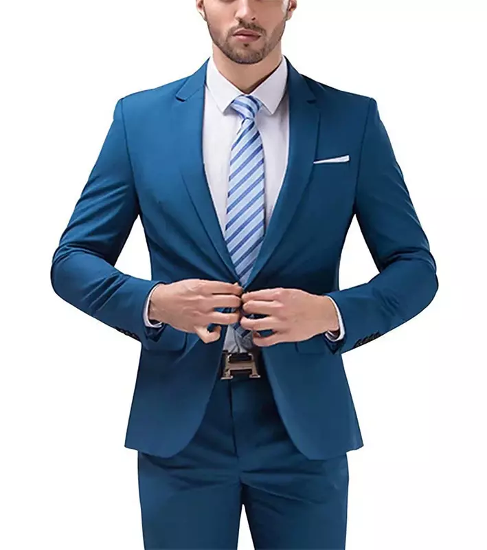 Abiti da uomo d'affari formali Slim Fit smoking con un bottone giacca con risvolto con tacca per matrimonio 2 pezzi (giacca + pantaloni)