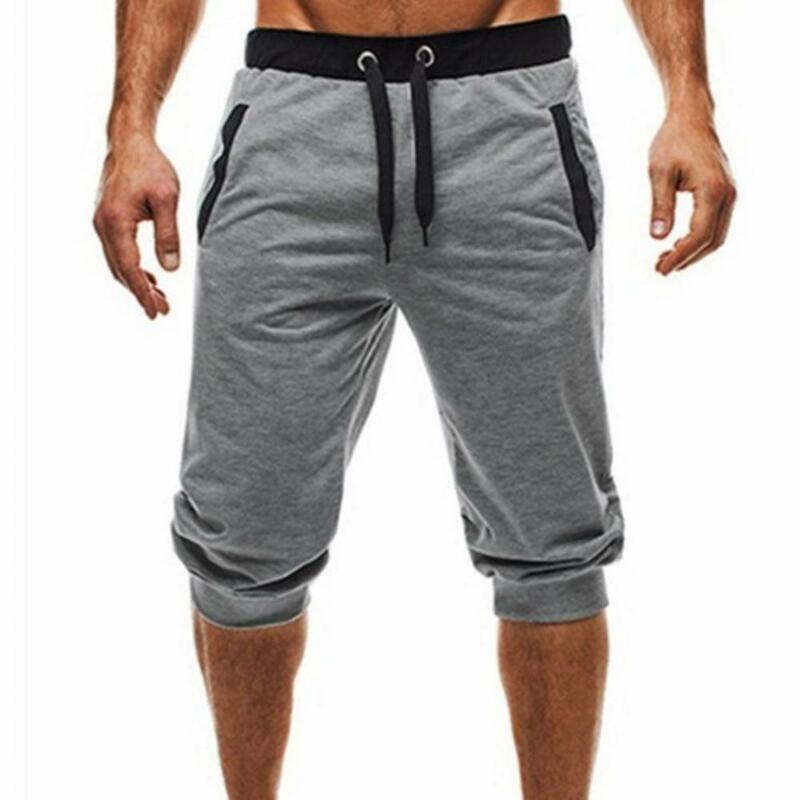 Calças masculinas verão harem calças shorts esporte sweatpants com cordão jogger calças esportivas ajuste fino preto jogger para o trabalho diário