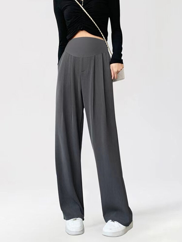 Широкие свободные прямые длинные брюки для беременных весна-лето Повседневные Брюки Для живота одежда для беременных женщин
