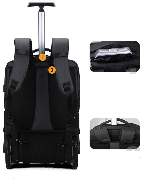 Aoking-Sac à dos à roulettes pour bagages d'affaires, cabine à main, sac à roulettes de voyage, sacs à roulettes, marque
